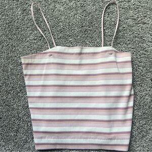 AMERICAN EAGLE STRIPED PINK-WHITE CAMI SIZE MEDIUM LIGHTLY WORN